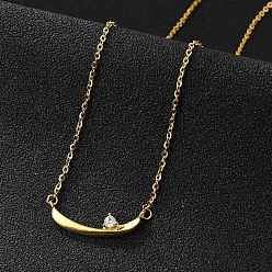 Золотой 925 ожерелья с подвеской в виде лодки из стерлингового серебра с прозрачными микрофибриллами и кубическими цирконами для женщин, золотые, 15.94 дюйм (40.5 см)