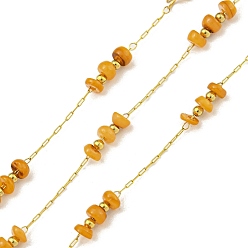 Оранжевый Ионное покрытие (ip) 304 звенья цепи из нержавеющей стали, с морской ракушкой и катушкой, пайки, оранжевые, 8 мм