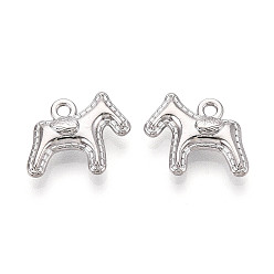 Платина Стойки подвески обшивки сплава, лошади прелести, без кадмия, без никеля и без свинца, платина, 13x15x4 мм, отверстие : 1.6 мм