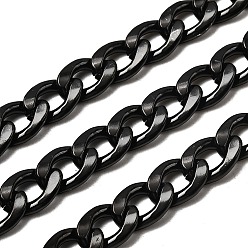 Черный 304 Цепи из нержавеющей стали с кубинскими звеньями, массивные цепи для бордюров, несварные, вакуумное покрытие pvd, чёрные, 12x9x3 мм