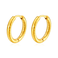 Золотой Стильные 304 из нержавеющей стали обруч серьги, золотые
