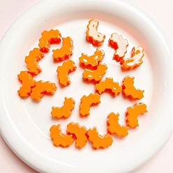 Orange Perles acryliques laquées, cœur, orange, 25x29mm, Trou: 2.8mm