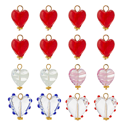 (52) Непрозрачная лаванда 16 кулоны лэмпворк ручной работы, с 304 фурнитурой из нержавеющей стали, разноцветные, 18~19 мм, отверстие : 3~3.5 мм