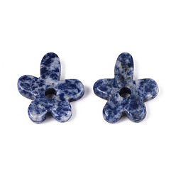 (306FM) Жонкиль матовый с лаймовой подкладкой Натуральные синие пятна яшмы подвески, , 34~35x29.5~31x6~7 мм, отверстие : 5 мм