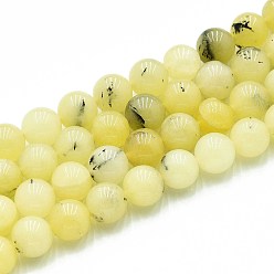 Светло-хаки Природного кварца нитей бисера, окрашенные, круглые, имитация желтого опала, светлый хаки, 10~10.5 мм, отверстие : 1~1.2 мм, около 37~38 шт / нитка, 14.76~15.16 дюйм (37.5~38.5 см)