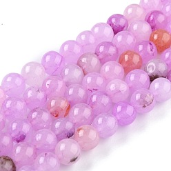 Colorful Natural White Jade Beads, Round, Dyed, Colorful, 10mm, Hole: 1.2mm, about 38pcs/strand, 14.57''(37cm)