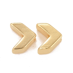 Настоящее золото 24K Покрытие стойки экологически чистыми латунными бусинами, без свинца и без кадмия, долговечный, стрелка, реальный 24 k позолоченный, 5.5x6.5x3 мм, отверстие : 1 мм