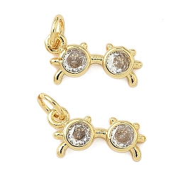 Настоящее золото 18K Латунные микро проложить кубического циркония подвески, очки прелести, с целью перехода в кольце, долговечный, без кадмия и без свинца, стойки покрытие, реальный 18 k позолоченный, 15x8x3 мм, отверстие : 3 мм