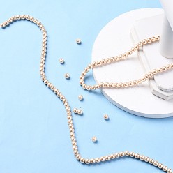 Linen Eco-Friendly Dyed Glass Pearl Round Beads Strands, Grade A, Cotton Cord Threaded, Linen, 6mm, Hole: 0.7~1.1mm, about 72pcs/strand, 15 inch