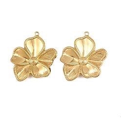 Golden 304 Edelstahl Anhänger, Blume Reize, golden, 35x31x3 mm, Bohrung: 1.8 mm