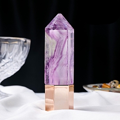 Fluorite Hexagonal Prism Natural Fluorite Roller Ball Bottles, Essential Oil Bottles, 2.5x2.5x9.3cm