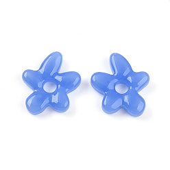 Васильковый Бусины лэмпворк , цветок, васильковый, 18~18.5x17~17.5x4~5 мм, отверстие : 3~4 мм