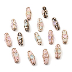 (52) Непрозрачная лаванда Бусины из индонезийского сплава ручной работы, с выводами смолы и горный хрусталь, ABS имитация жемчуга, овальные с сердцем, разноцветные, 46x20 мм, отверстие : 5 мм