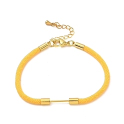 Yellow Nylon Cord Bracelet Making, with Brass Beadable Bar, Golden, Yellow, 6.89x0.16 inch(17.5x0.4cm)