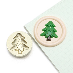 Рождественская елка Круглые латунные головки штампа, золотые, рождественская елка, 25 мм