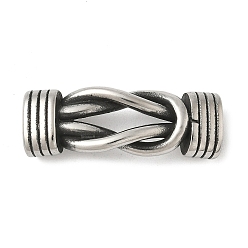 Античное Серебро 304 подвески-узелки из нержавеющей стали, для изготовления браслета из кожанного шнура, античное серебро, 31.5x11x6 мм, отверстие : 8x4 мм