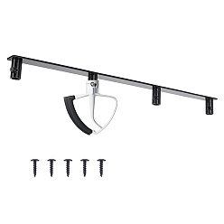 Black 1Pc Iron Stand Mixer Attachment Storage Organizer, with 5Pcs Carbon Steel Screws, Black, 334x20.5x25mm, Hole: 9mm