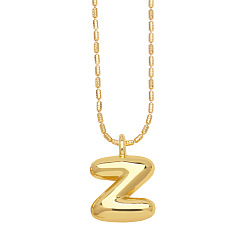 Letter Z Messing hängende Halsketten, golden, Brief z, 16.54 Zoll (420 mm), Anhänger: 19~20x6~19 mm