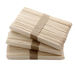 Светло-коричневый Палочки для творчества из натурального дерева, палочки для мороженого для поделок, палочки для мороженого, деревянный дюбель, восковые палочки, депрессор языка, плоский, прямоугольные, загар, 15x1.8x0.16 см, о 48~50 шт / пачка