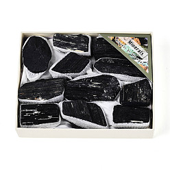 Турмалин Минеральный образец жеоды природного турмалина "рог изобилия", кластер необработанных кристаллов, Целебный кристалл в подарок для домашнего декора, с бумажной коробкой, 35~78x25~44x16~39 мм, о 11~18 шт / комплект