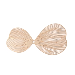 Light Gold Шапочки и конусы для бусин, латунные, гравированные металлические украшения, без кадмия, без никеля и без свинца, цветок, золотой свет, 28x50x0.2 мм, отверстие : 1.6 мм