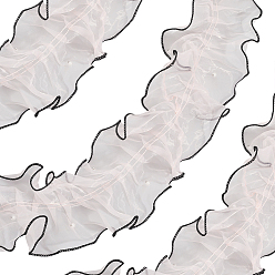 Pink 2м ленты из органзы, с пластиковой жемчужиной для украшения шитья, розовые, 4-3/8~5-1/8 дюйм (110~130 мм)