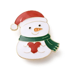 Снеговик Рождественские эмалевые булавки, булавки из сплава для лацканов одежды рюкзака, снеговик, 41x37 мм