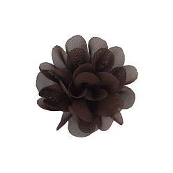 Kokosnuss braun Handgefertigte gewebte Ornament-Accessoires, 3d Blume aus Chiffonstoff, Kokosnuss braun, 50 mm