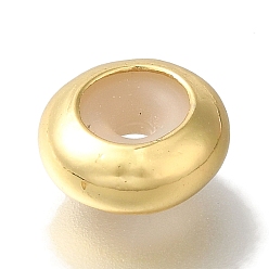 Настоящее золото 18K Стойки обшивки латунные бусины, долговечный, плоско-круглые, реальный 18 k позолоченный, 9x4 мм, отверстие : 1.8 мм