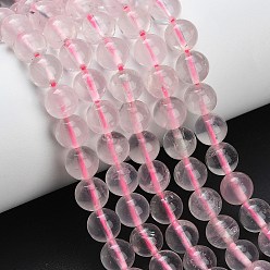Розовый Кварц Природного розового кварца нитей бисера, круглые, 8~8.5 мм, отверстие : 0.7 мм, около 45 шт / нитка, 15.04'' (38.2 см)