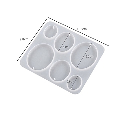 Oval Силиконовые формы для подвески геометрии, формы для литья смолы, для уф-смолы, изготовление ювелирных изделий из эпоксидной смолы, белые, овальный рисунок, 97x113 мм