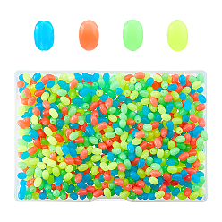 Mixed Color 1000Pcs Silicone Beads, Oval, Focal Beads, Mixed Color, 6x4mm, Hole: 1mm
