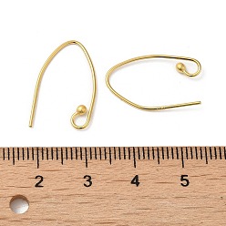 Golden 925 Sterling Silver Earring Hooks, Marquise Ear Wire, with S925 Stamp, Golden, 21 Gauge, 21x0.7mm, Hole: 3mm