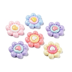 (52) Непрозрачная лаванда Непрозрачные кабошоны из смолы, цветок с узором в виде сердца, разноцветные, 21x5.5 мм
