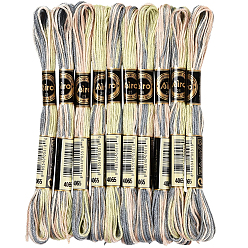 Темный Морско-зеленый 10 мотки 6-слойная полиэфирная нить для вышивания, нитки для вышивки крестом, сегмент окрашенный, темно-зеленый, 0.5 мм, около 8.75 ярдов (8 м) / моток