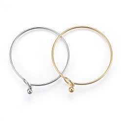 (52) Непрозрачная лаванда 304 браслеты из нержавеющей стали, разноцветные, 2-1/4 дюйм (5.7 см) ~ 2-1/4 дюйм (5.8 см), 2 мм