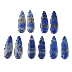 Teardrop Природный лазурит подвески, подходящие геометрические подвески, слезинки, 40~40.5x13~13.5x4~4.5 мм, отверстие : 1.2 мм
