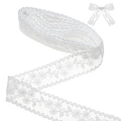 Белый Лента из цветочного кружева с добавлением молочного волокна, кружевная отделка для украшения одежды, белые, 1-3/4 дюйм (43 мм)