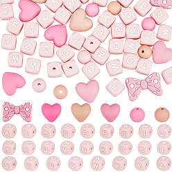 (52) Непрозрачная лаванда 79 шт. 33 стили силиконовые бусины смешанной формы, разноцветные, 12~21x12~29x10.5~12 мм, отверстие : 2 мм