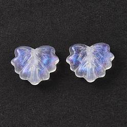 Clear Transparent Acrylic Beads, Glitter Powder, Leaf, Clear, 10.5x13x4.5mm, Hole: 1.8mm, about 1180pcs/500g