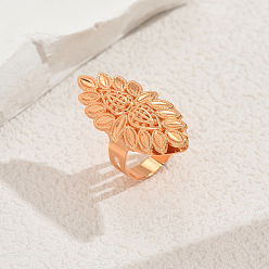 Золотой Геометрические листовые металлические регулируемые открытые манжеты для женщин, золотые, 35x15 мм, внутренний диаметр: 16мм~18мм