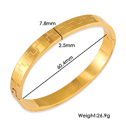 Золотой 304 женские шарнирные браслеты из нержавеющей стали, золотые, внутренний диаметр: 2-3/8 дюйм (6.04 см)