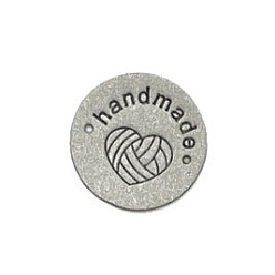 Светло-серый Бирки для вязания сердечек из микрофибры, этикетки на одежду ручной работы, для джинсов своими руками, , обуви, аксессуары для шляп, плоско-круглые, светло-серый, 25 мм