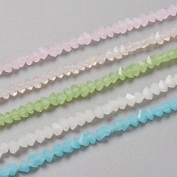 Gemischte Farbe Glasperlen Stränge, Nachahmung Jade Glas, facettiert, Vieleck, Gemischte Farbe, 2.5x2.5x2.5 mm, Bohrung: 0.7 mm, ca. 150 Stk. / Strang, 13.39'' (34 cm)