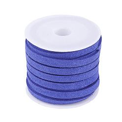 Синий Шнуры из искусственной замши, искусственная замшевая кружева, синие, 5x1.5 мм, около 5.46 ярдов (5 м) / рулон, 25 рулонов / мешок