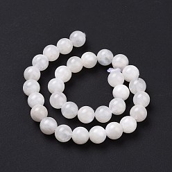 Rainbow Moonstone Natural Rainbow Moonstone Round Beads Strands, 6mm, Hole: 1mm, about 31pcs/strand, 7.6 inch