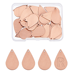 Brushed Red Copper 32 латунные подвески шт., слезинки, щеткой красная медь, 22x14x0.8 мм, отверстие : 1 мм