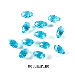 Темно-Голубой 72шт. прозрачные электропластинчатые стеклянные подвески, ab colocr покрытый, граненые, слеза, глубокое синее небо, 13x6.5 мм