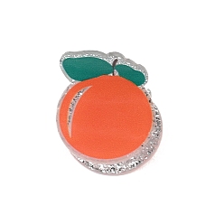 Оранжевый Заколки для волос из пвх, фрукты, с блестка, оранжевые, 26 мм