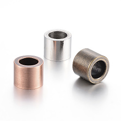 (52) Непрозрачная лаванда 304 из нержавеющей стали бусы, бусины с большим отверстием, колонка, разноцветные, 10x8 мм, отверстие : 6.5 мм